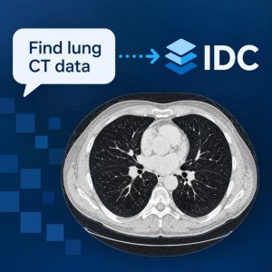 Find lung CT data, arrow to IDC